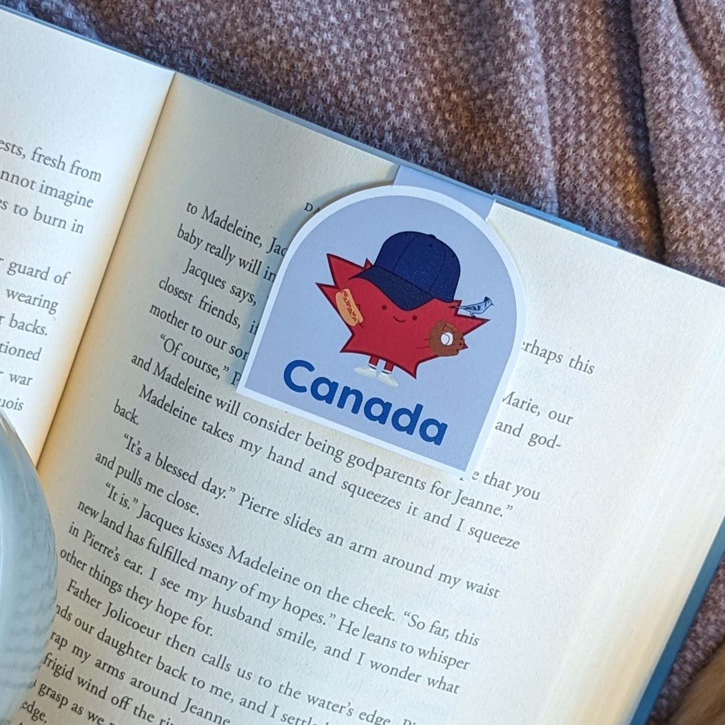 Oh Canada Maple Leaf Magnetic Bookmark - Blue Jays Baseball (Jumbo)