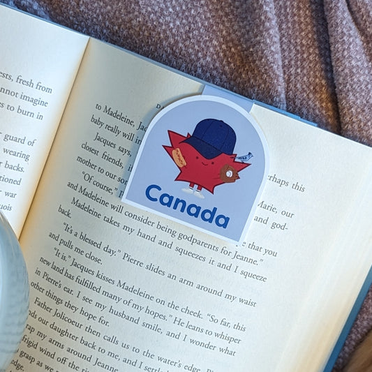 Oh Canada Maple Leaf Magnetic Bookmark - Blue Jays Baseball (Jumbo)