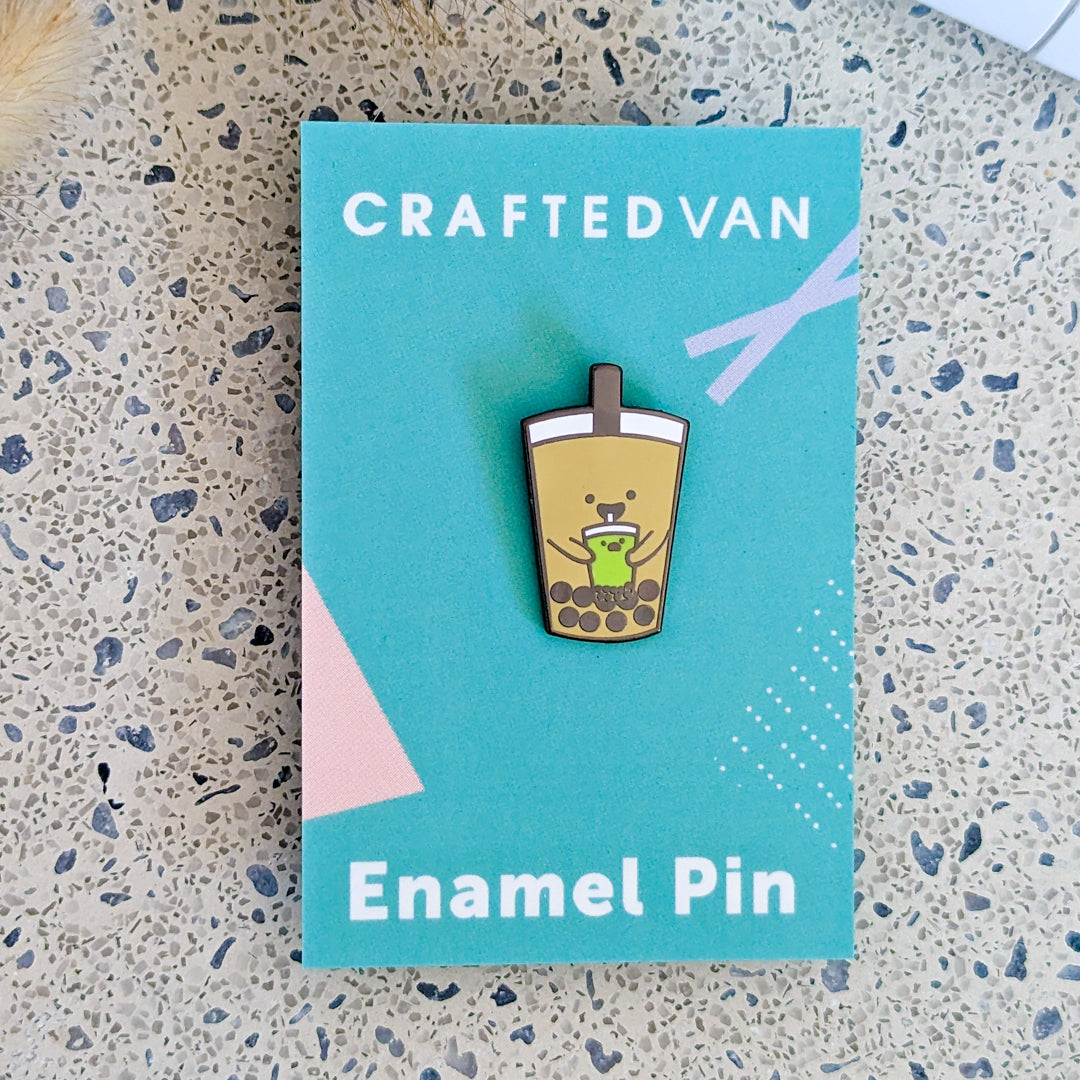 Milk Tea Bubble Tea Enamel Pin