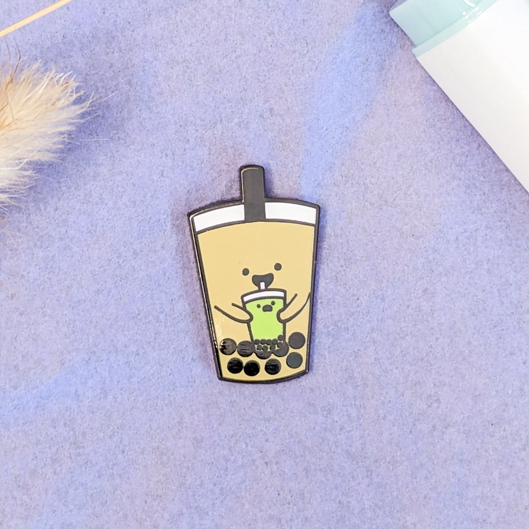 Milk Tea Bubble Tea Enamel Pin