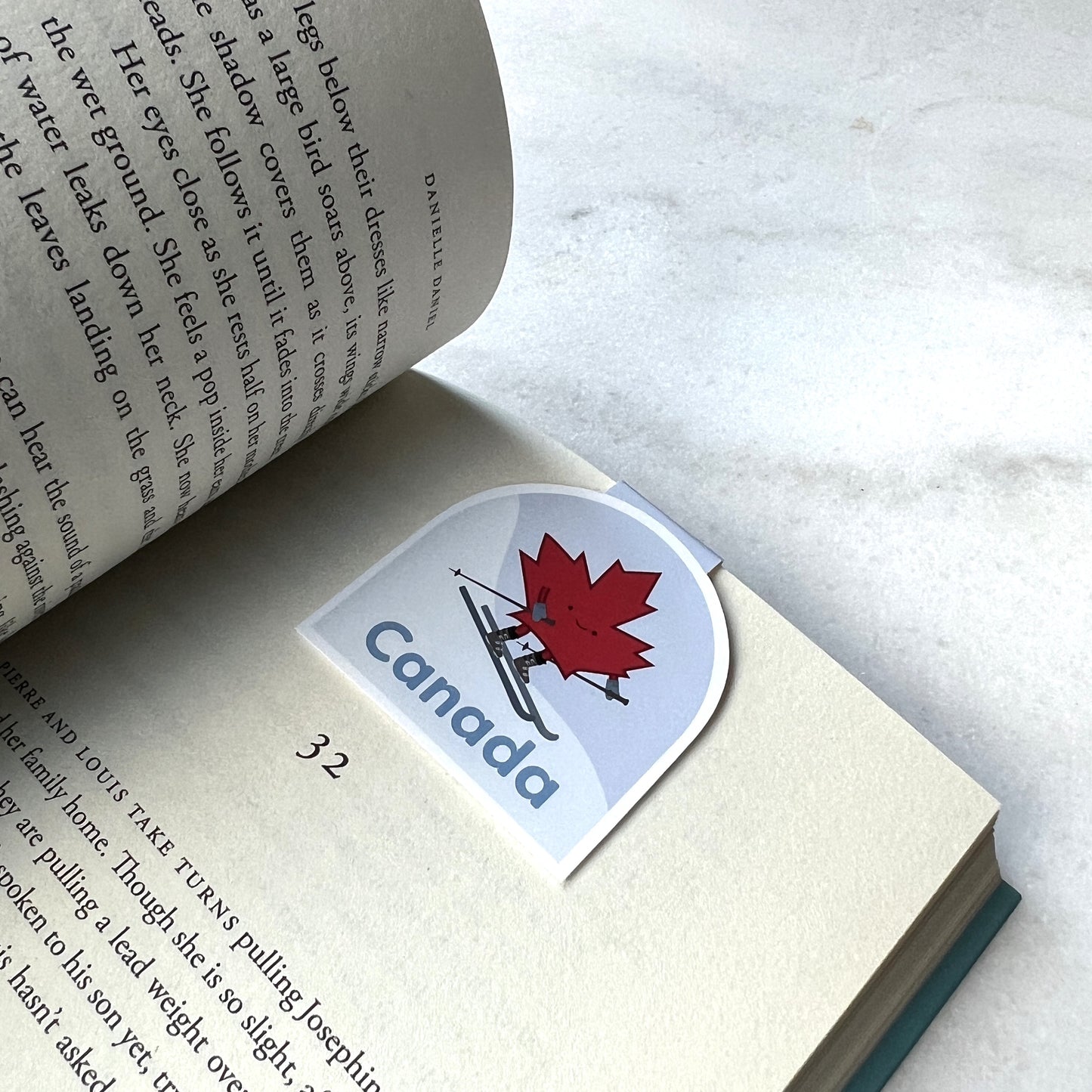 Oh Canada Maple Leaf Magnetic Bookmark - Skiier (Jumbo)