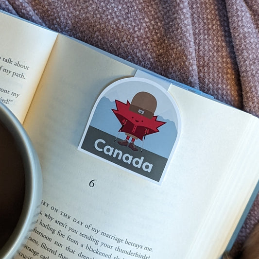Oh Canada Maple Leaf Magnetic Bookmark - Mountain Hiker (Jumbo)