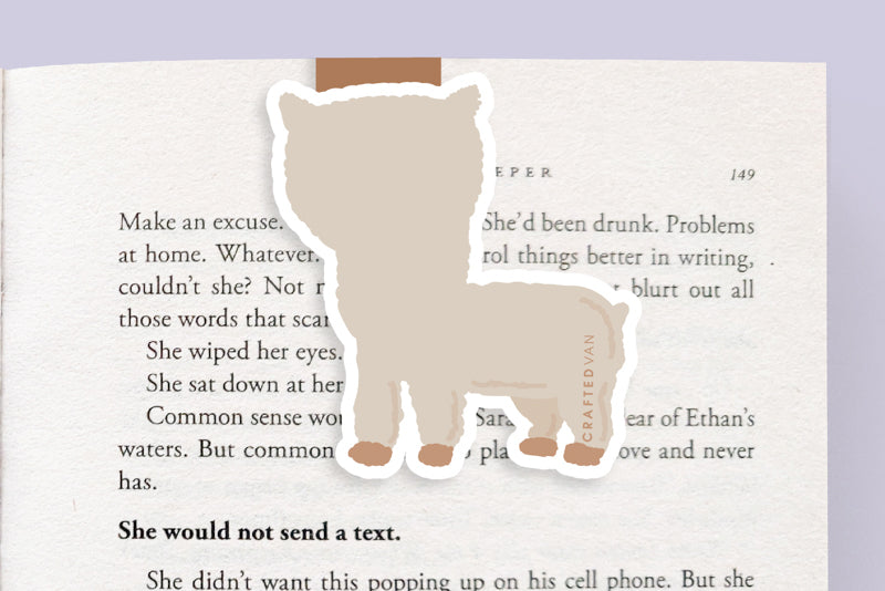 Alpaca / Llama (White) Magnetic Bookmark (Jumbo)