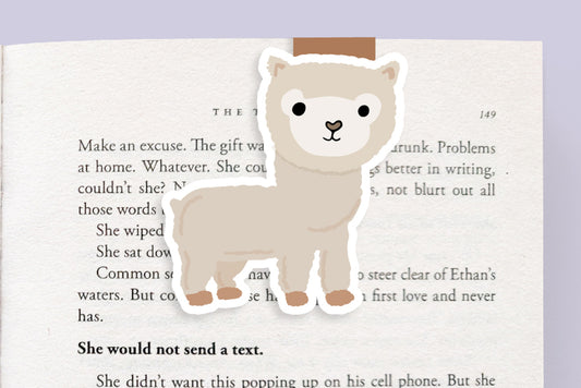 Alpaca / Llama (White) Magnetic Bookmark (Jumbo)