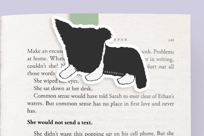 Black and White Dog Magnetic Bookmark (Jumbo)
