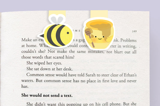 Bee and Honey Mini Magnetic Bookmarks (Mini 2 Pack)