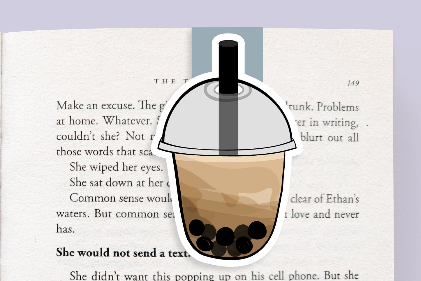 Brown Sugar Bubble Tea Magnetic Bookmark (Jumbo)