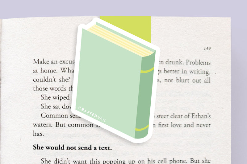 Bookworm Book (Teal) Magnetic Bookmark (Jumbo)