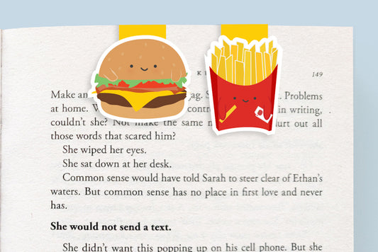Burger and Fries Mini Magnetic Bookmarks (Mini 2 pack)