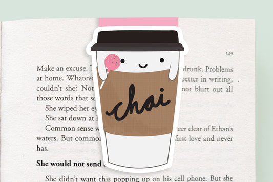 Chai Tea Paper Cup Magnetic Bookmark (Jumbo)