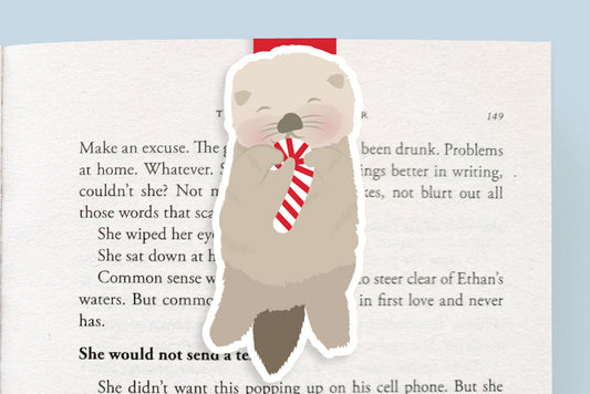 Holiday Sea Otter Magnetic Bookmark (Jumbo)