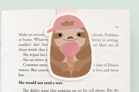 Sloth + Ice Cream Magnetic Bookmark (Jumbo)