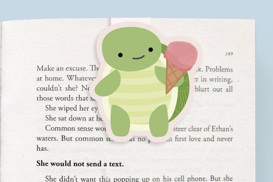 Turtle + Ice Cream Magnetic Bookmark (Jumbo)
