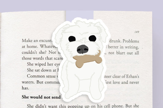 Maltese Dog Magnetic Bookmark (Jumbo)