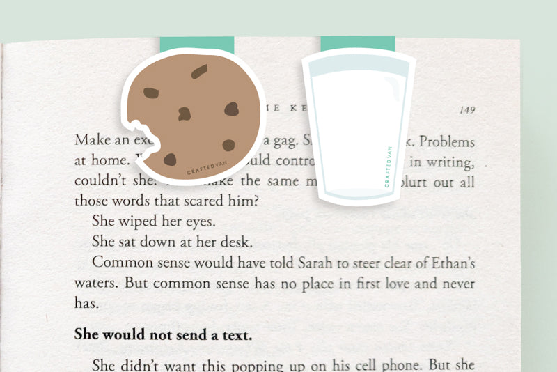 Milk and Cookie Magnetic Bookmarks (Mini 2 Pack)