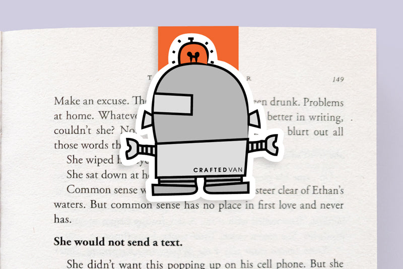 Red Robot Magnetic Bookmark (Jumbo)