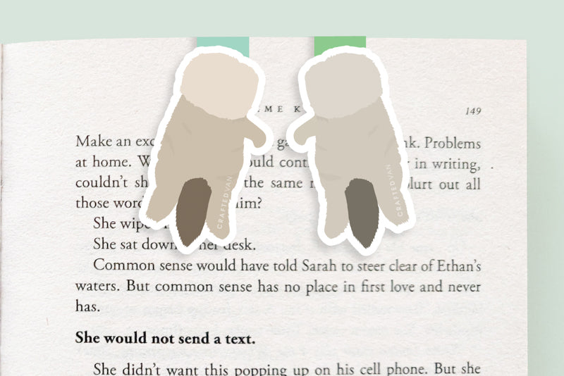 Otters Holding Hands Magnetic Bookmarks (Mini 2 pack)
