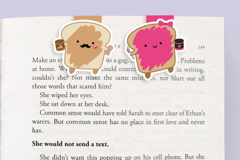 Peanut Butter and Jelly Magnetic Bookmarks (Mini 2 Pack)