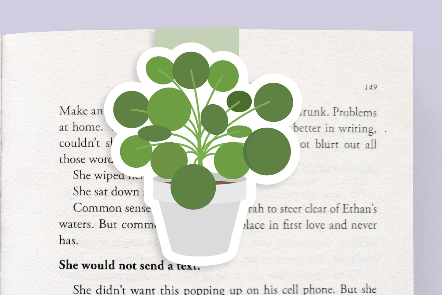 Pilea Plant (Chinese Money Tree) Magnetic Bookmark (Jumbo)