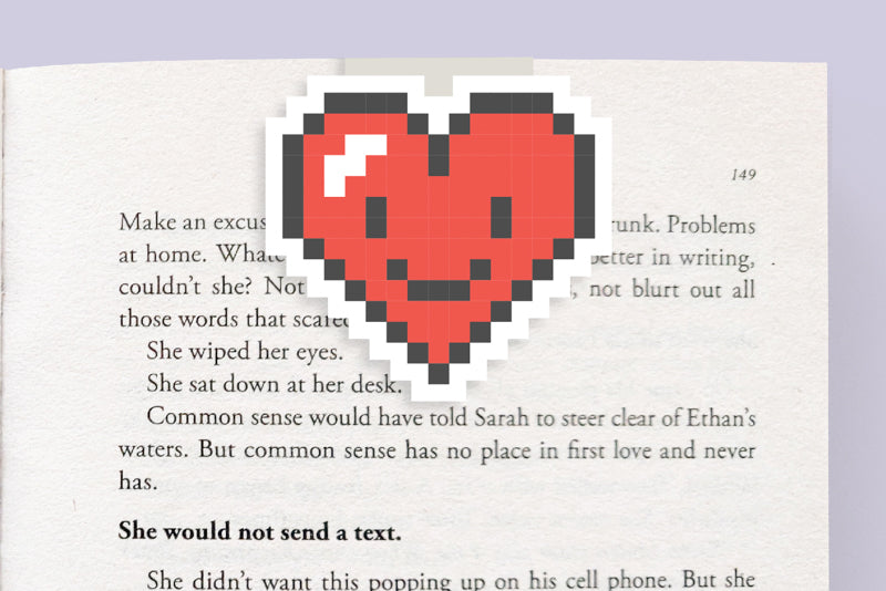 Pixel Heart Magnetic Bookmark (Jumbo)