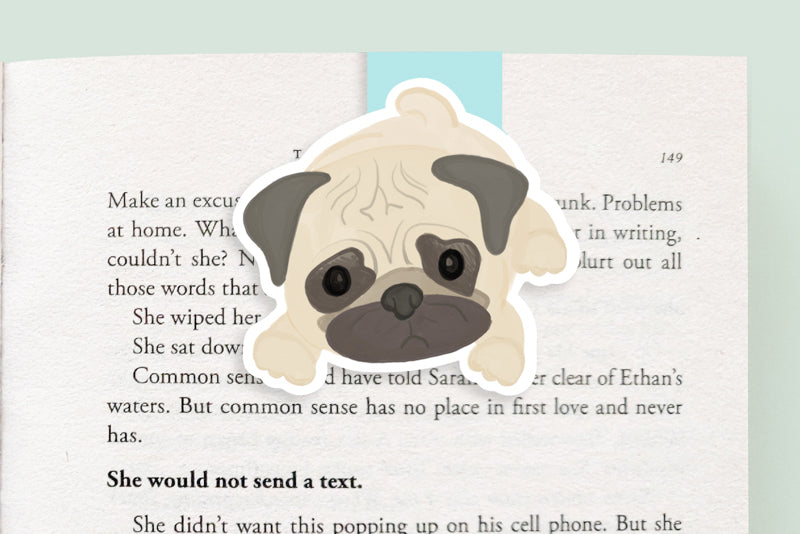 Pug Dog Magnetic Bookmark (Jumbo)