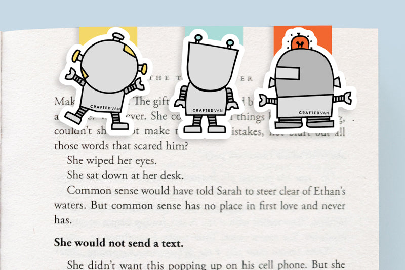Robot Magnetic Bookmarks (Mini 3 Pack)