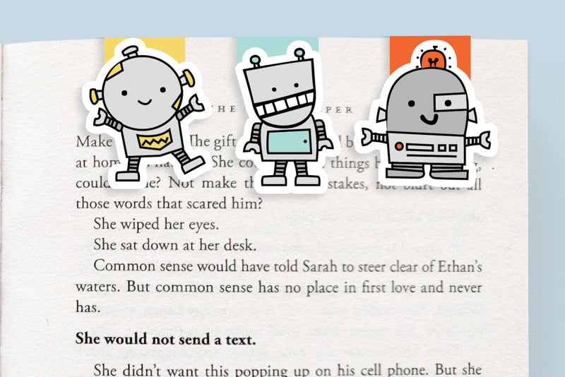 Robot Magnetic Bookmarks (Mini 3 Pack)