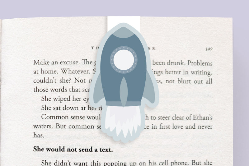 Space Rocket Magnetic Bookmark (Jumbo)
