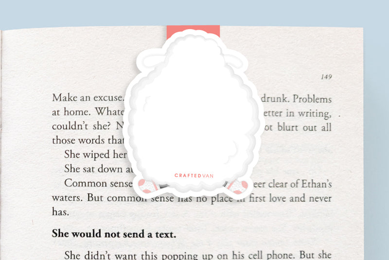 Knitting Sheep Magnetic Bookmark (Jumbo)