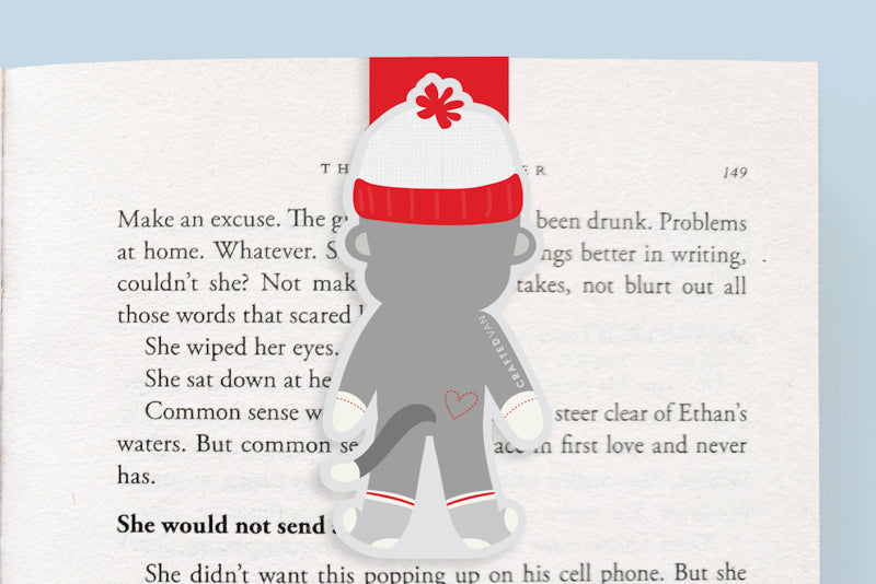 Sock Monkey Magnetic Bookmark (Jumbo)