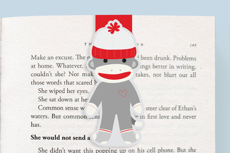 Sock Monkey Magnetic Bookmark (Jumbo)