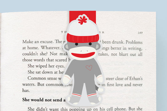 Sock Monkey Magnetic Bookmark (Jumbo)