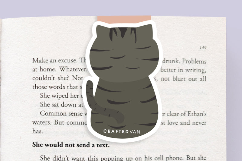 Black British Shorthair Cute Cat Magnetic Bookmark (Jumbo)