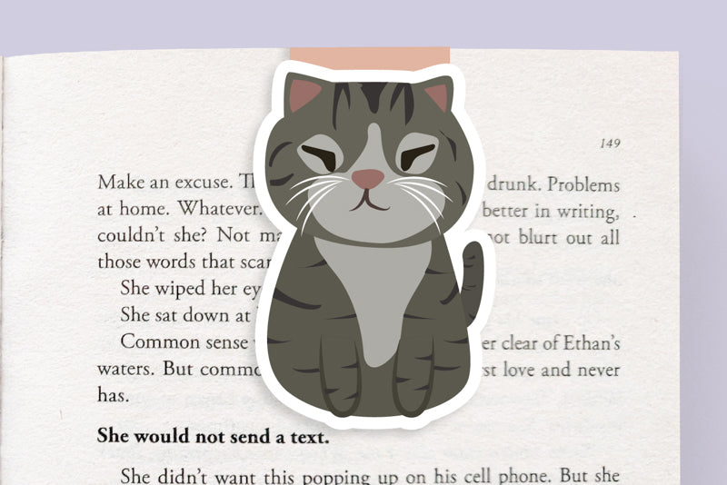 Black British Shorthair Cute Cat Magnetic Bookmark (Jumbo)