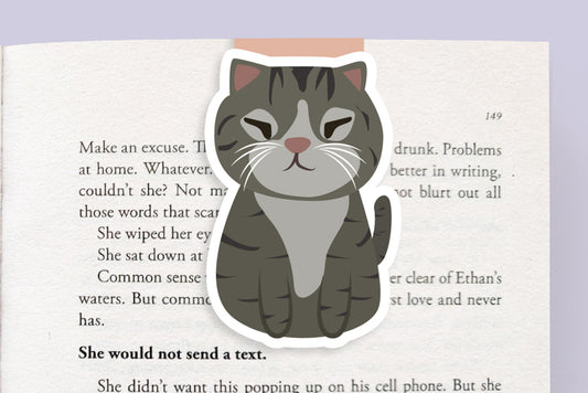 Black British Shorthair Cute Cat Magnetic Bookmark (Jumbo)