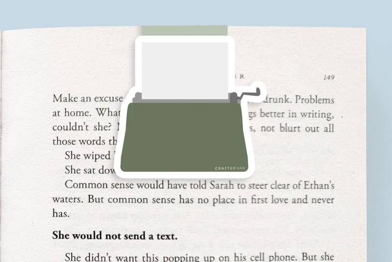 Typewriter (Green) Magnetic Bookmark (Jumbo)