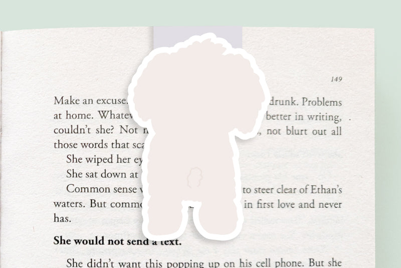 White Poodle Dog Magnetic Bookmark (Jumbo)