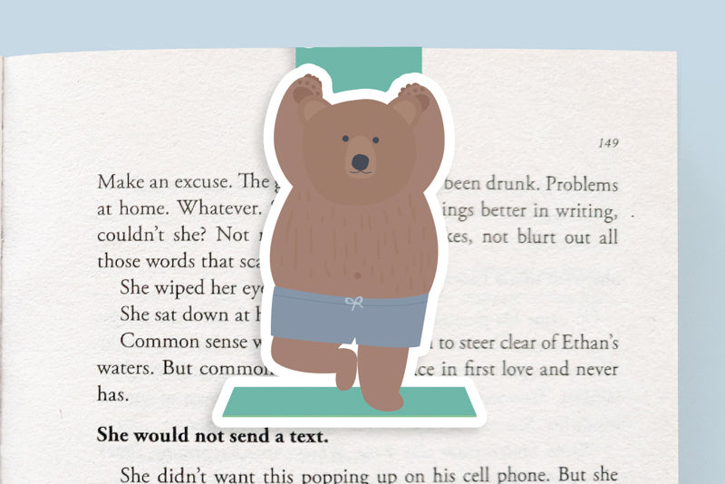 Yoga Bear Magnetic Bookmark (Jumbo)