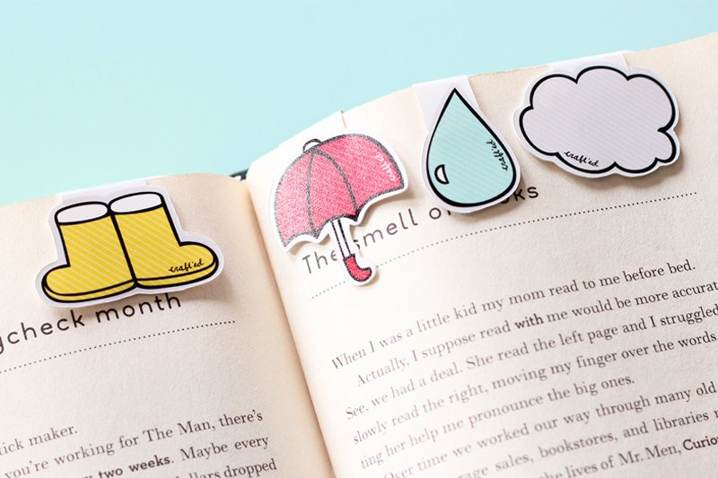 Rainy Day Magnetic Bookmarks (Mini 4 Pack)