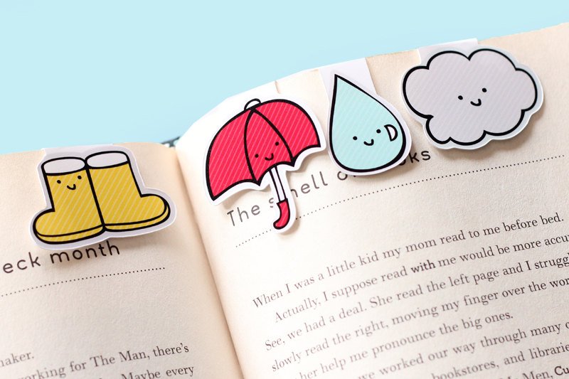 Rainy Day Magnetic Bookmarks (Mini 4 Pack)