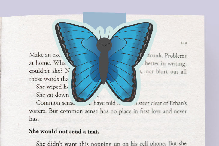 Blue Morpho Butterfly Magnetic Bookmark (Jumbo)