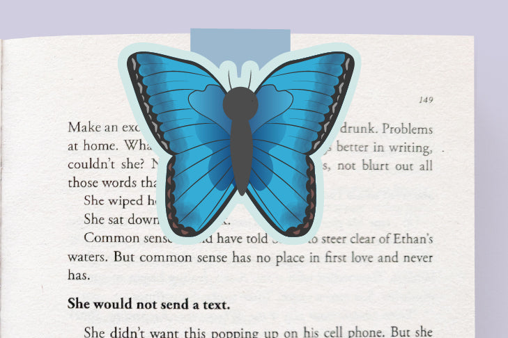 Blue Morpho Butterfly Magnetic Bookmark (Jumbo)