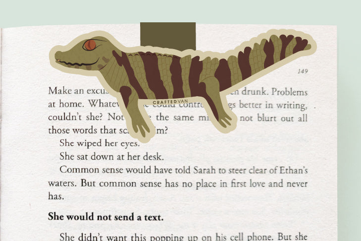 Caiman Crocodile Magnetic Bookmark (Jumbo)