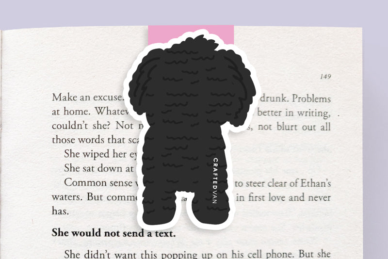 Black Poodle Dog Jumbo Magnetic Bookmark - CVJ1173BPOO