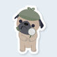 Detective Pug Sticker - CVS1388DPUG