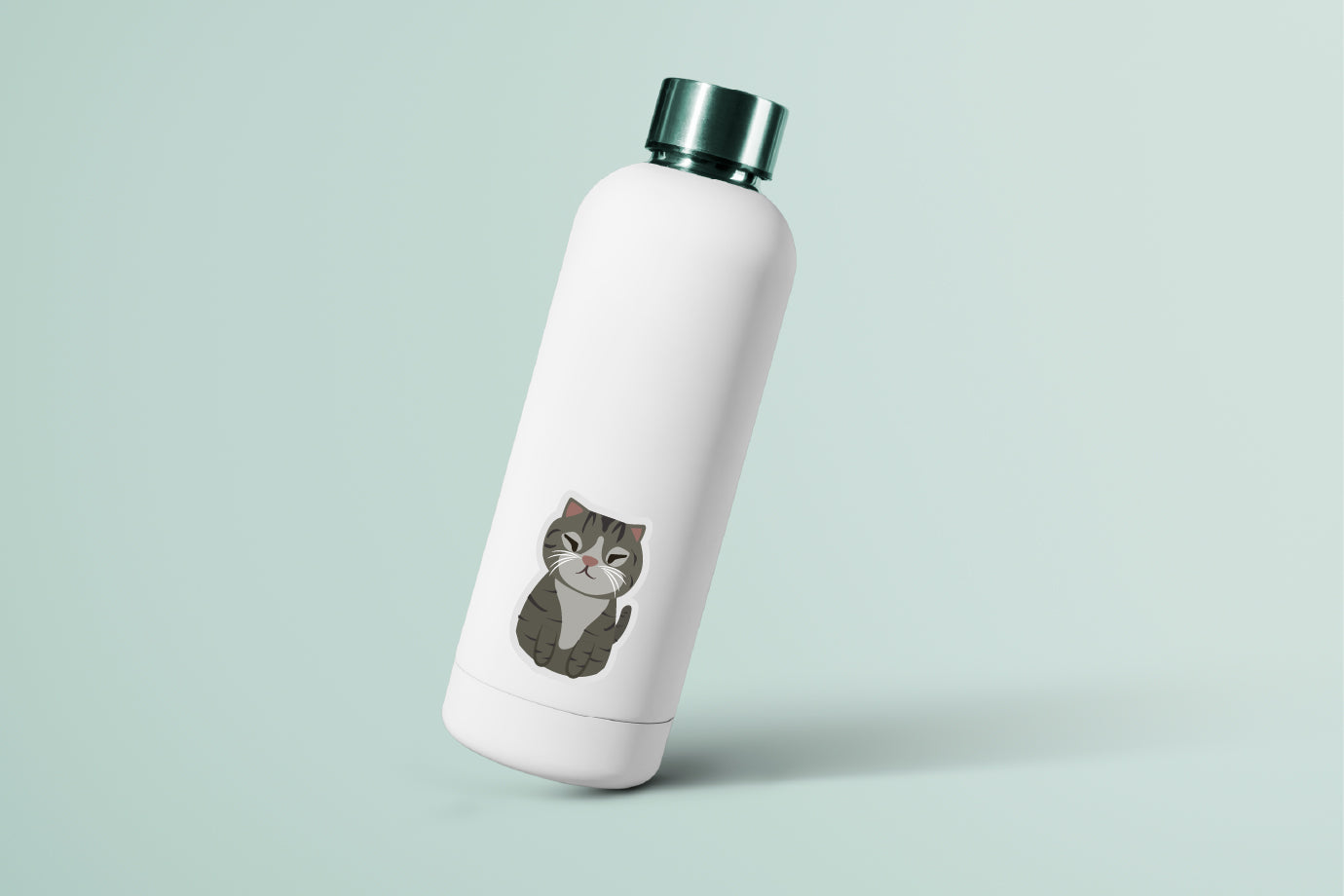 Squinty Grey Cat Sticker - CVS1406SCAT