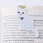 White Cat Sitting Jumbo Magnetic Bookmark - CVJ1184WHIT