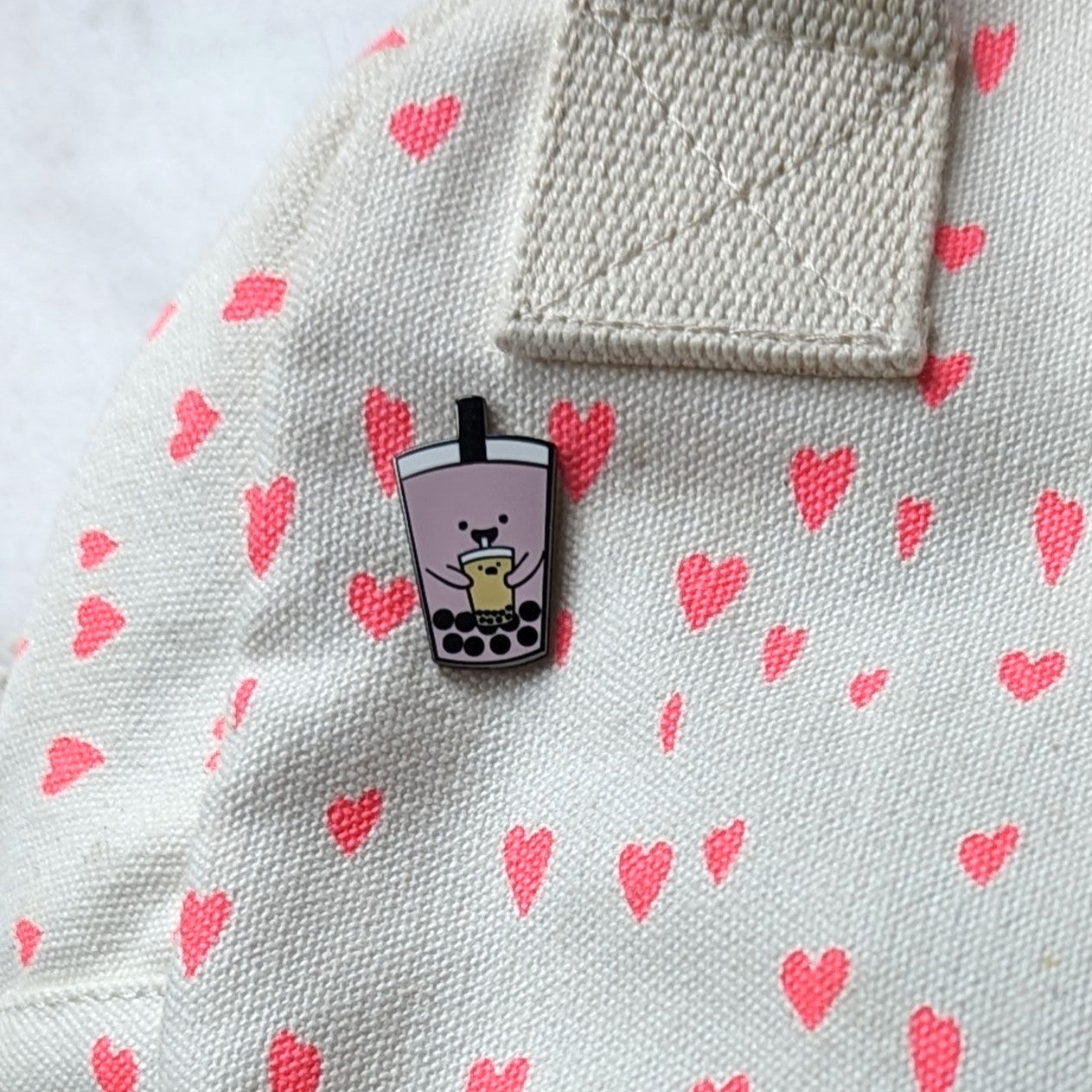 Taro Milk Tea Bubble Tea Enamel Pin