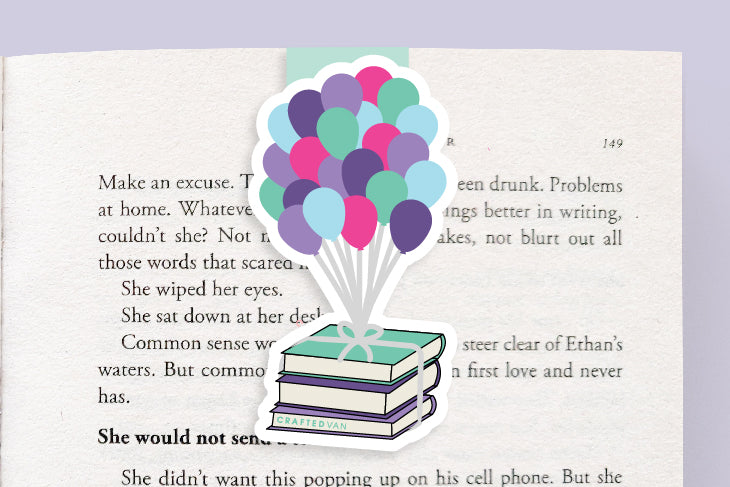 Purple Balloons and Books Magnetic Bookmark (Jumbo)