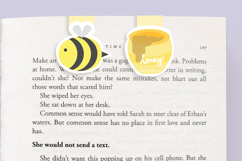Bee and Honey Mini Magnetic Bookmarks (Mini 2 Pack)